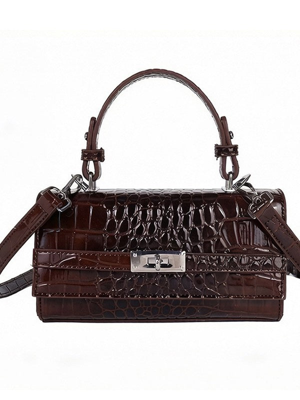 Women's Advanced Texture Fashion Crocodile Pattern Kelly Portable Pouch Trendy Bags