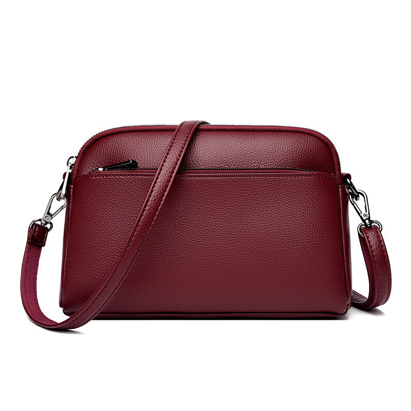 Women's Fashion Advanced Soft Leather Pouch Small Square Bag
