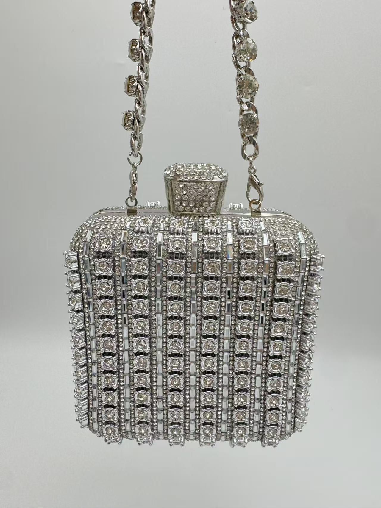 Handmade Chain Rhinestone Full Diamond Portable Dinner Bag