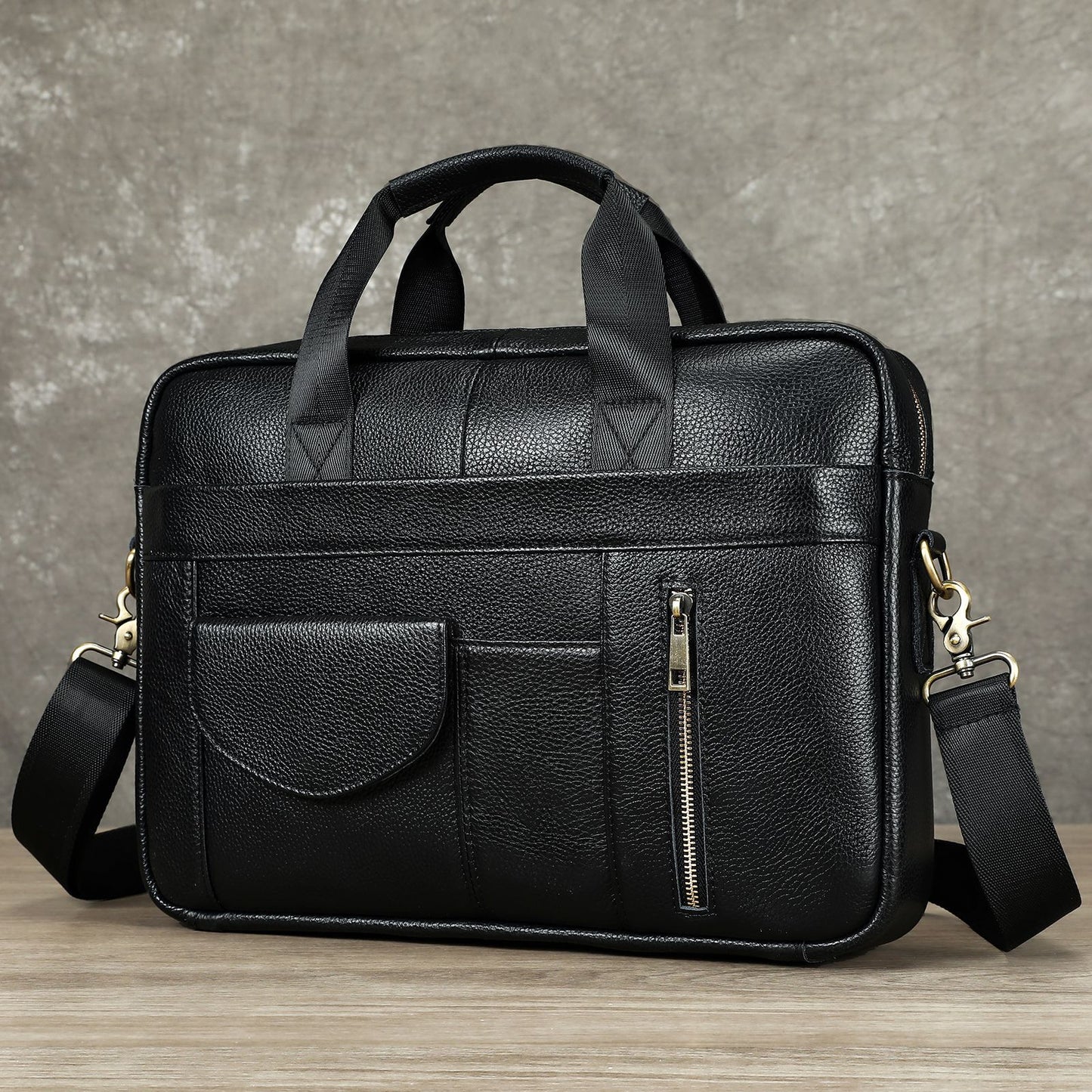 Men's Leather Business First Layer Cowhide Portable Men's Briefcase