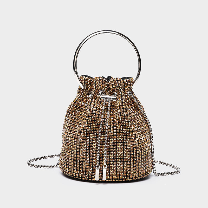Durable Women's Diamond Tassel Shrink Chain Bags