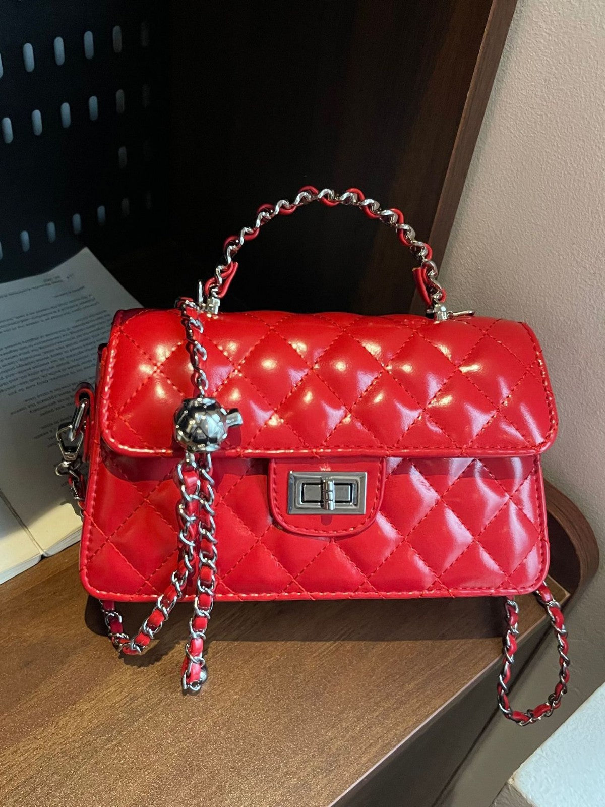 Women's Korean Diamond Chain Classic Style Fashion Small Square Bag