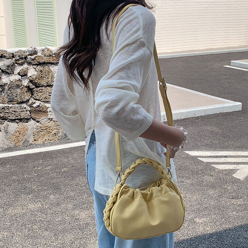 Women's Pleated Fashion Shopping Korean Selenodont Shoulder Bags