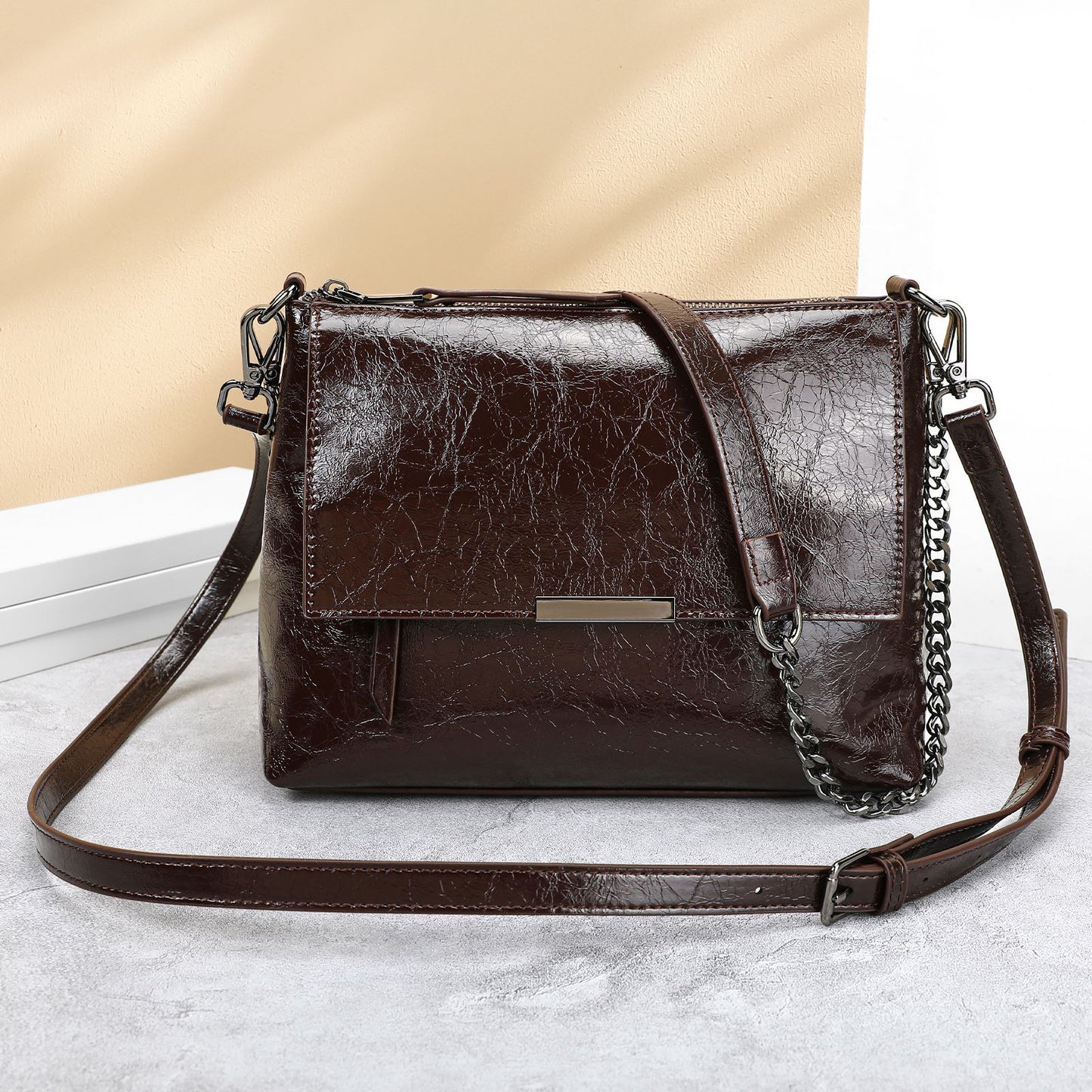 Wild Berry Genuine Leather For Large Capacity High Sense Bucket Bags
