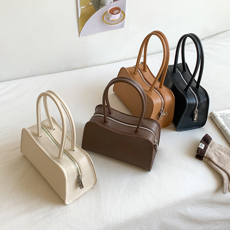 Color Simple Large Capacity Boston Minority Women's Handbag