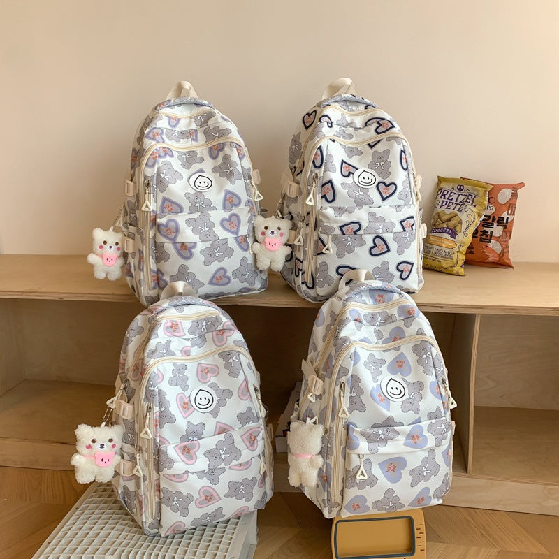 Women's High Large Capacity Junior Flower Cloth College Student Schoolbag