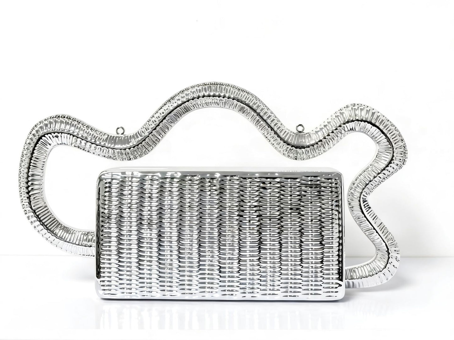 Acrylic Wave Metal Stylish Textured Clutch Dinner Bag