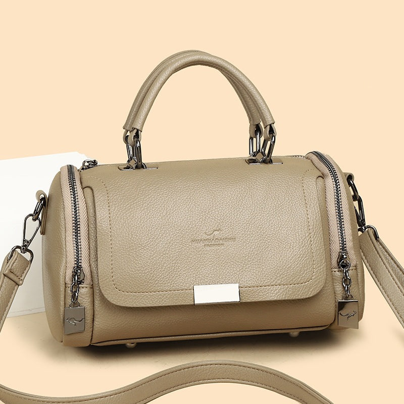 Portable Soft Leather Female Large Capacity Retro Bags