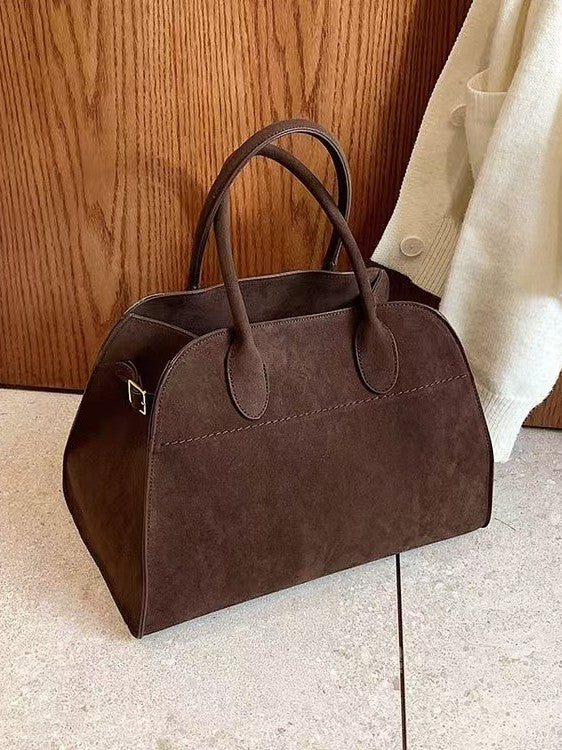 Women's Textured Large Capacity Suede Frosted Portable Tote Bags