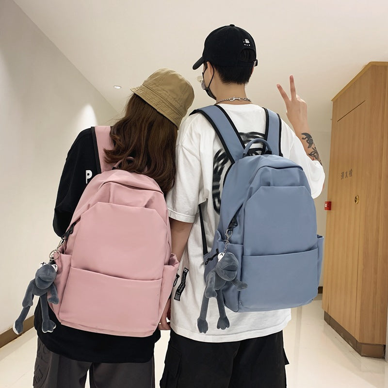 Men's Mori Style Large Capacity Solid Color Trendy Korean College Student Schoolbag