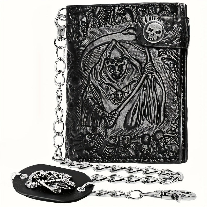 Men's Rock Personality Skull Death Short Chain Men's Wallet