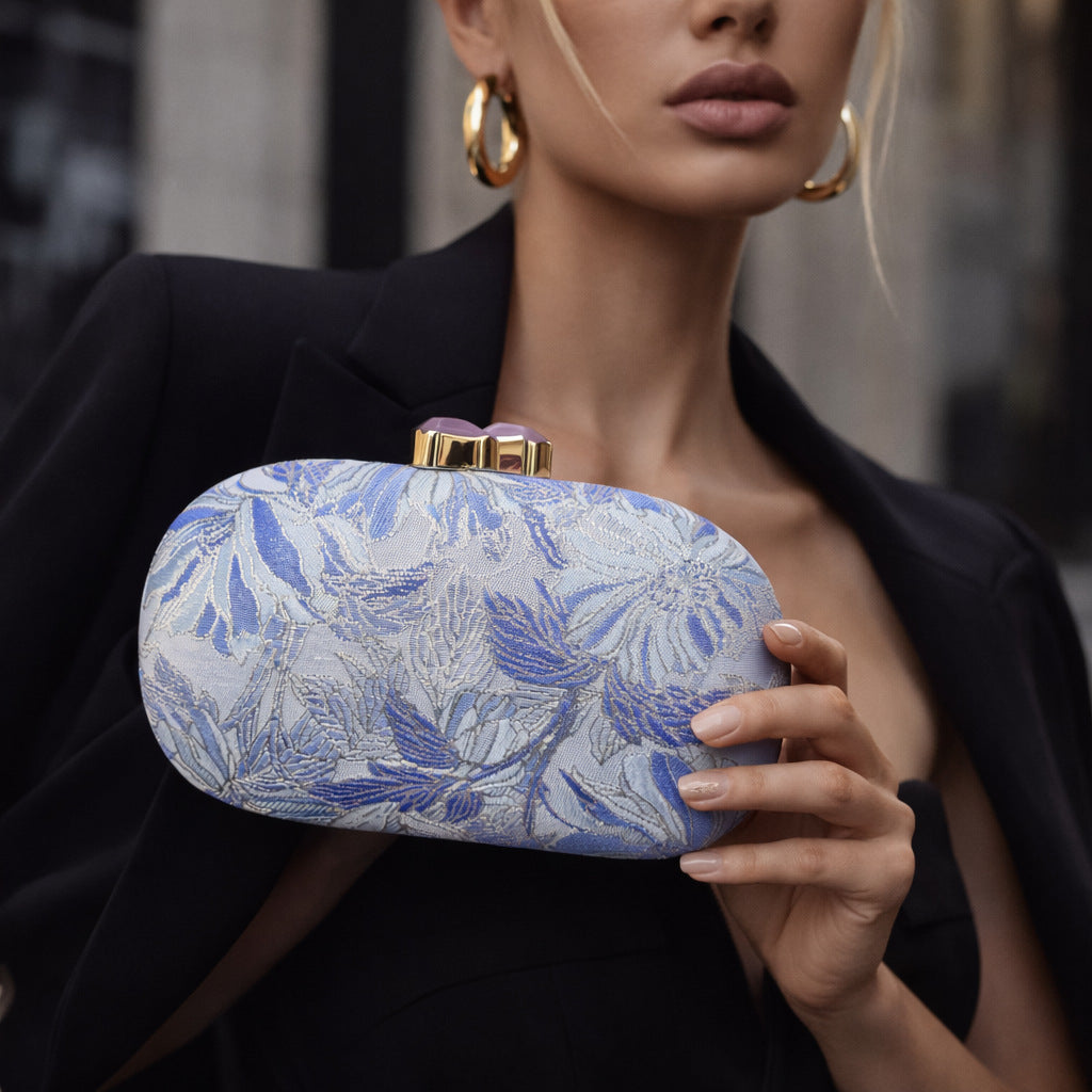 Innovative Women's Flower Cloth Modeling Clutch Dinner Bag