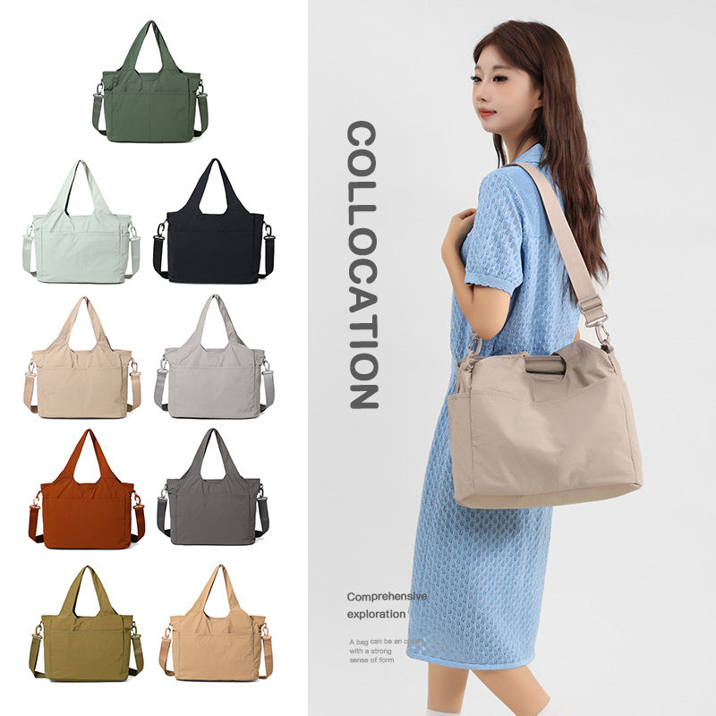Women's Underarm Large Capacity Totes Nylon Cloth Pleated Bags