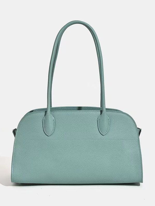 Large Capacity Boston Female Commuter First Layer Cowhide High Sense Tote Bag