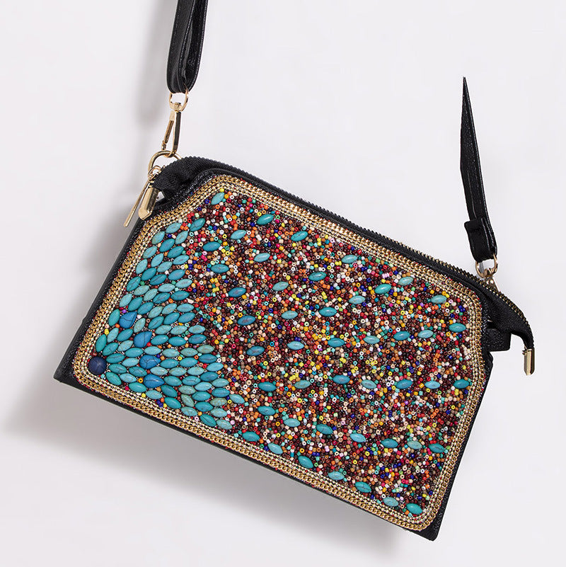 Women's Bohemian Style Bead Shell Flower Trip Bags