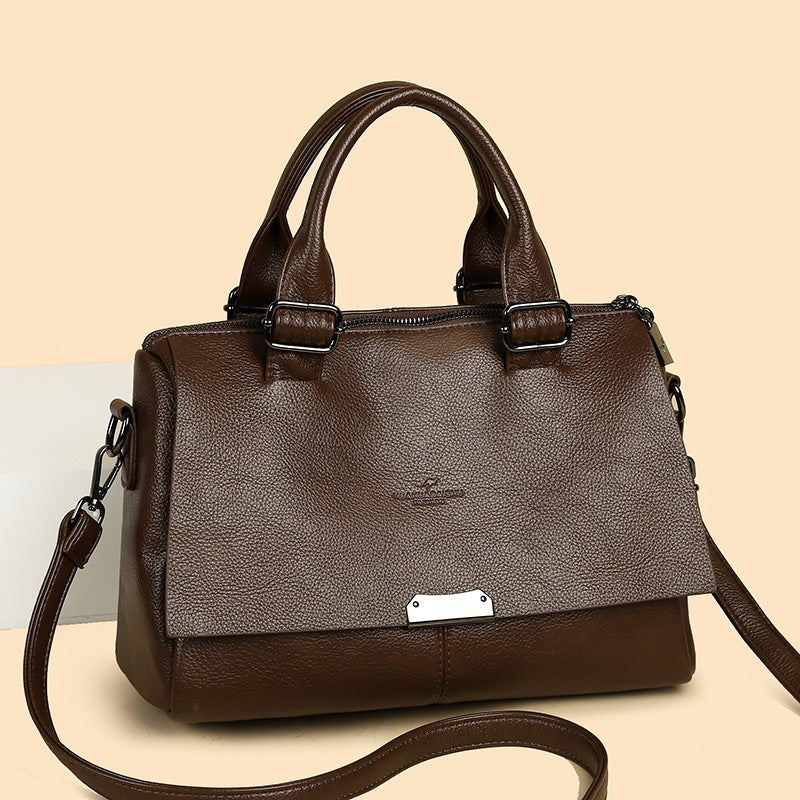 Large Capacity Solid Color Trendy Fashion Women's Handbag