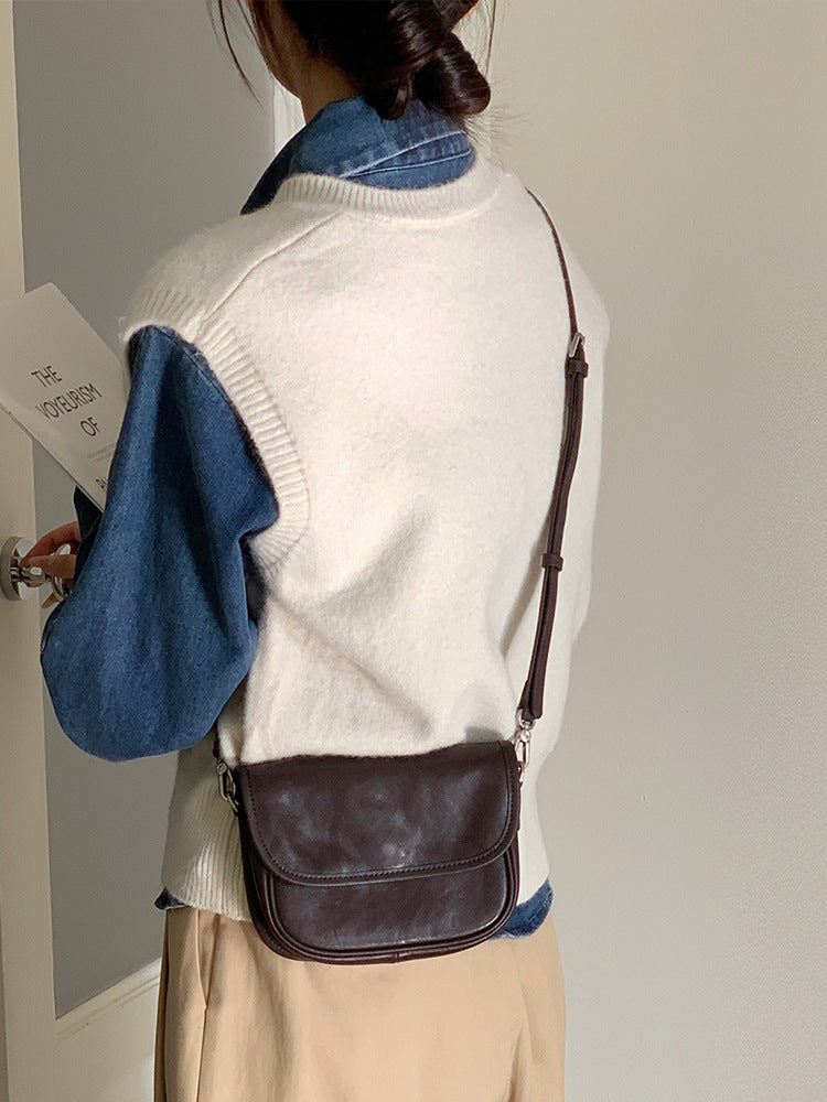 First Layer Vegetable Tanning Leather Saddle Style Retro Female Bags