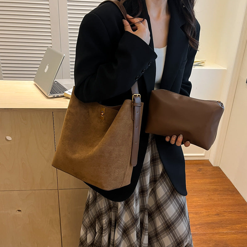 Women's Vintage Suede Large Capacity Totes Bags