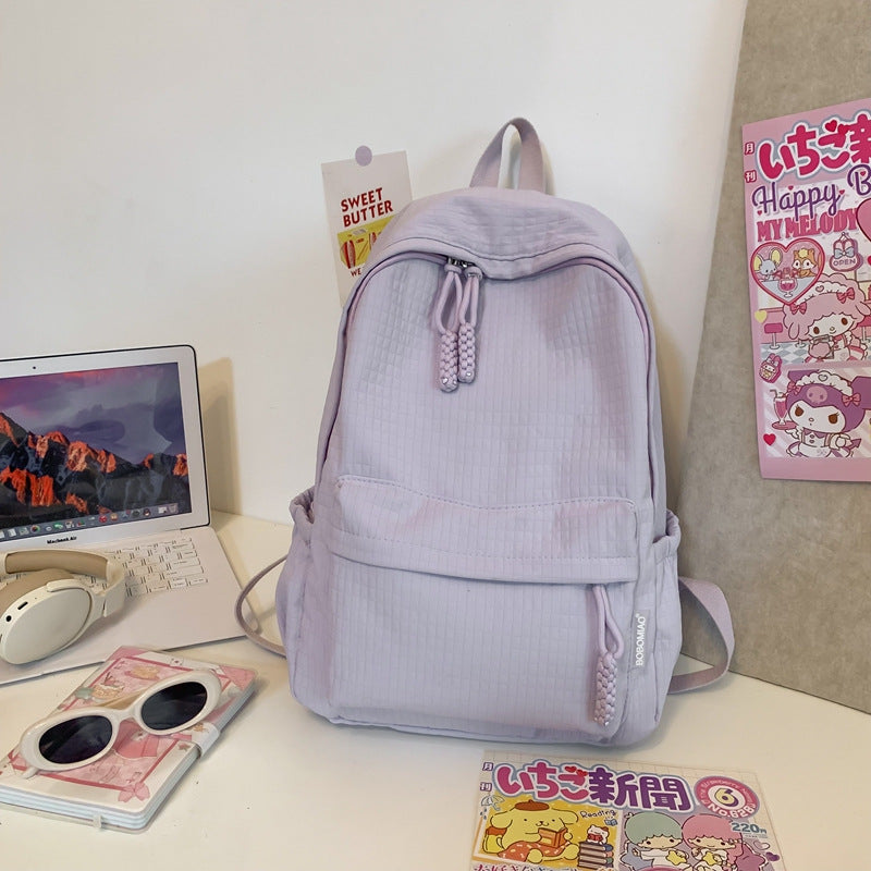 Women's Solid Color Korean High Junior Style Primary School Bag
