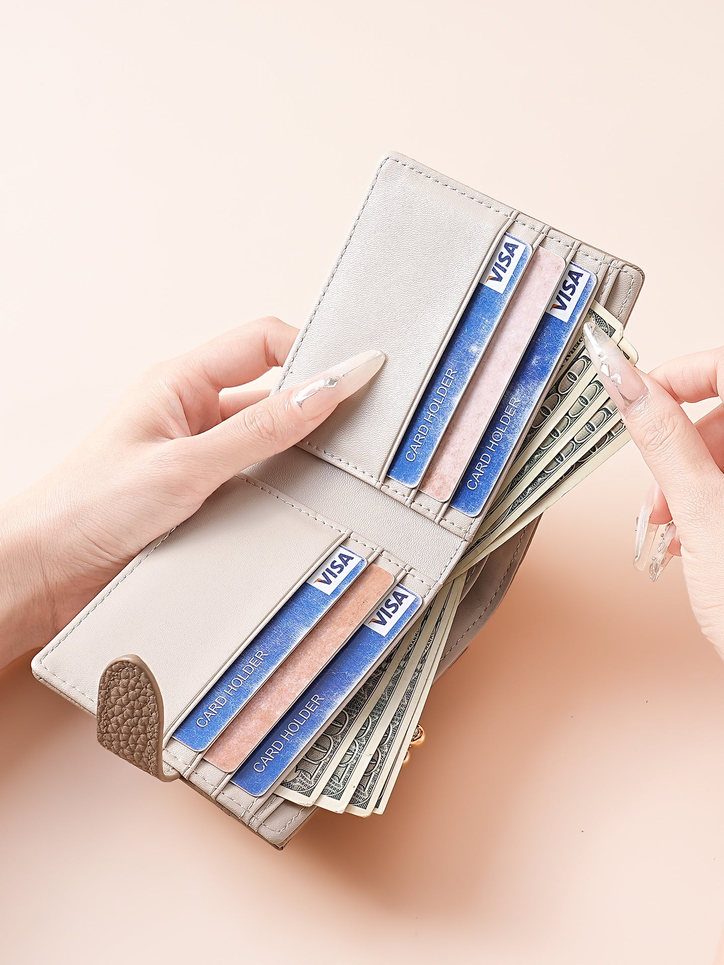 Women's & Men's Leather Short Step-in Large Capacity Alloy Ladies Wallet