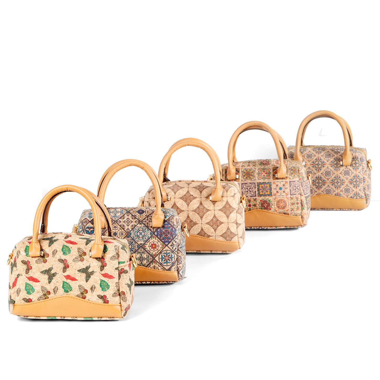 Women's Wooden Wood Outside Cork Tree Leather Women's Handbag