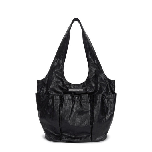 Pleated Double Pocket Korean Style Commuter Underarm Women's Shoulder Bag