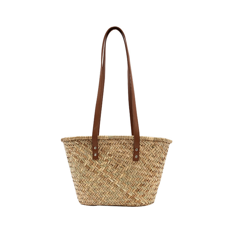 Summer Fresh Fashion Open Water Plants Woven Compact Temperamental Handbags