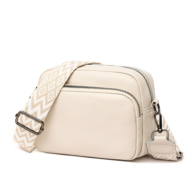 Women's First Layer Cowhide Genuine Leather Trendy Simple Solid Women's Shoulder Bag