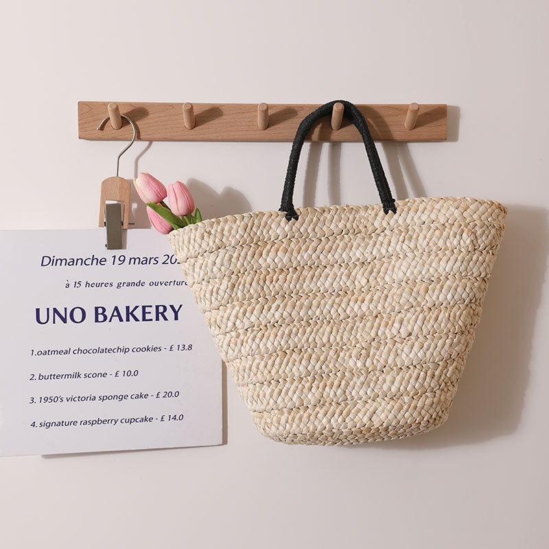 Korean Style Large Capacity Straw Simple Portable Natural Women's Handbag