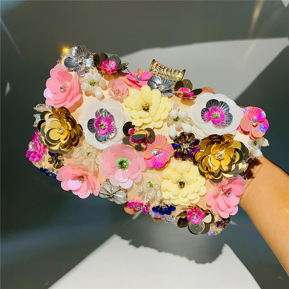 Cool Women's Handmade Colorful Flowers Beaded Bags