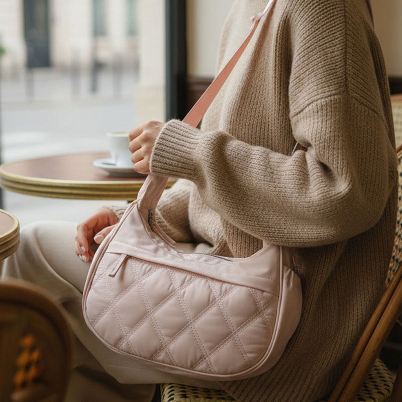 Women's Retro Rhombus Sewing Leisure Commute Niche Women's Shoulder Bag