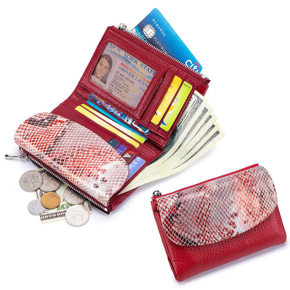 Women's Leather Short Fashion Soft Textured Clutch Bags