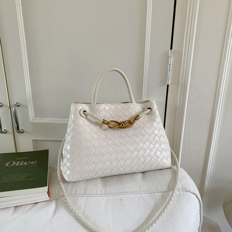 Autumn High Quality Fashion Woven Lightweight Simple Bucket Bags