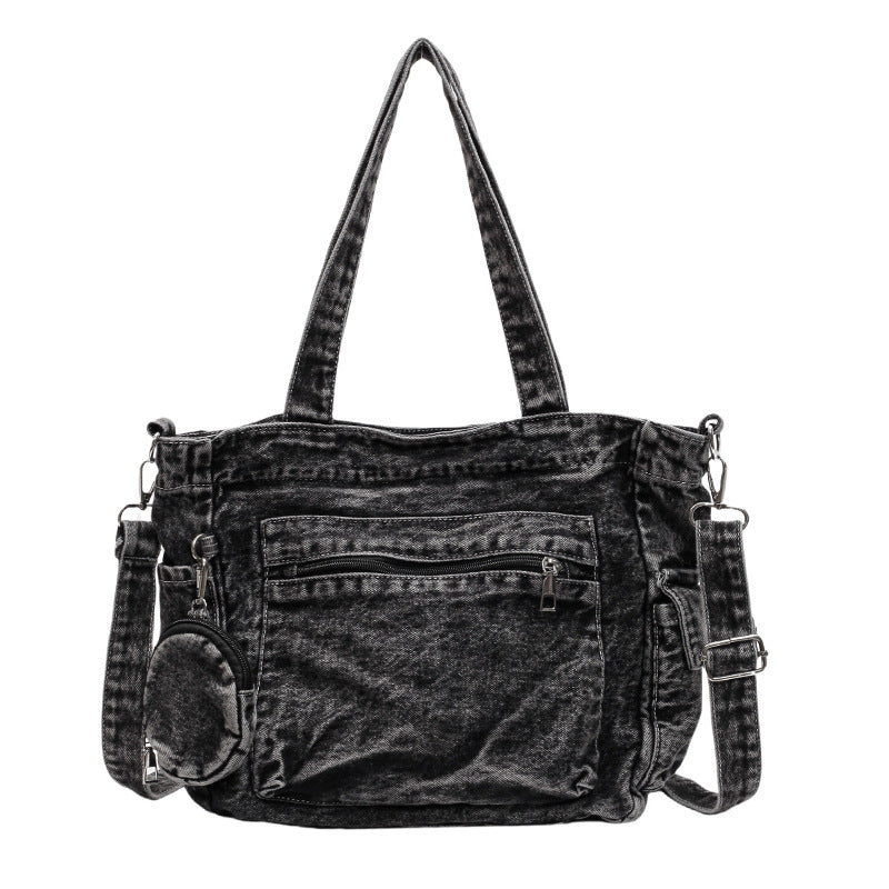 Women's Denim Canvas Large Capacity Shopping Camp Easy Matching Leisure Women's Messenger Bag