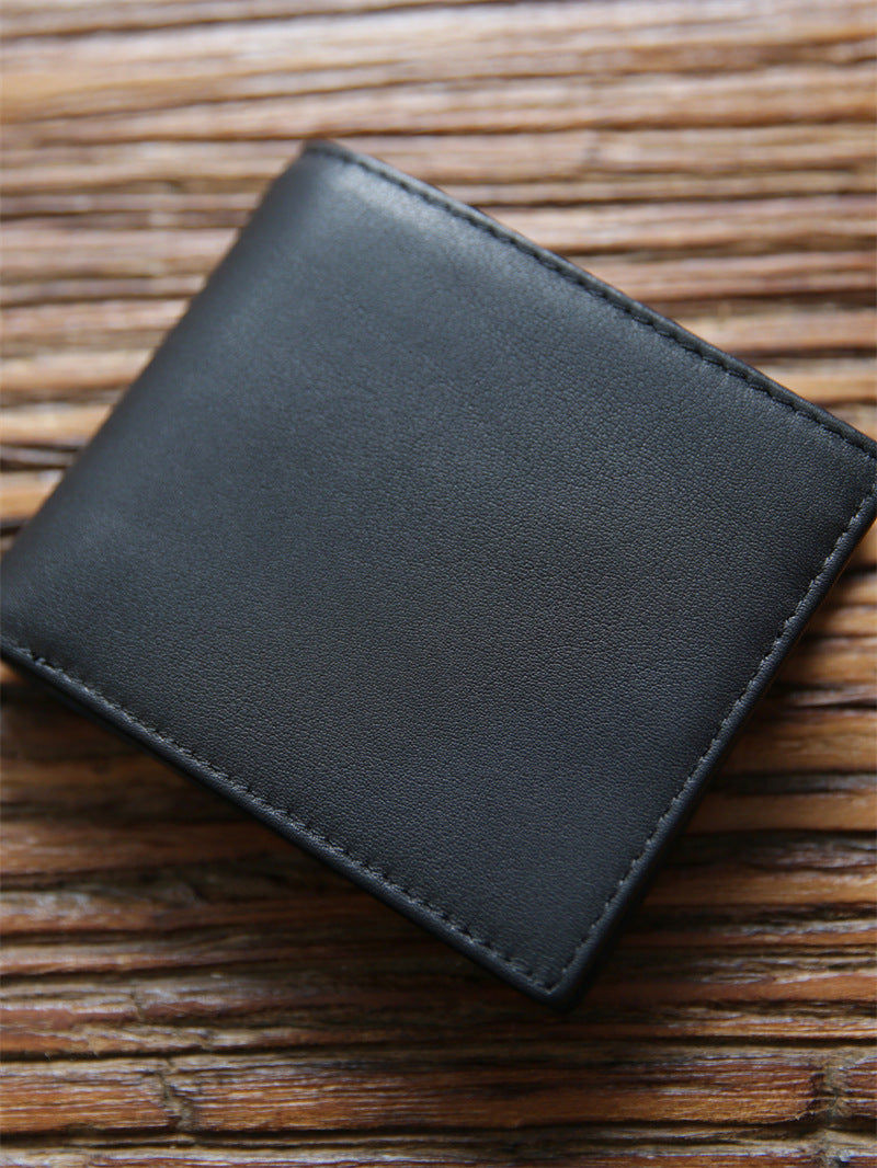 Men's First Layer Cowhide Short Business License Genuine Men's Wallet