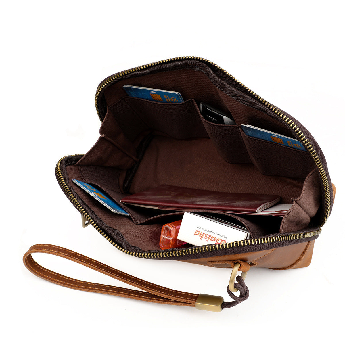 Men's Genuine Leather Fashion Simple Crazy Horse Large Capacity Bags