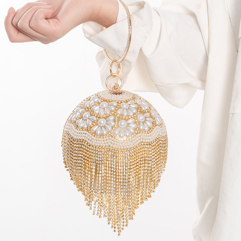 Diamond Banquet Clutch All Match Dress Fashion Creative Spherical Handbags