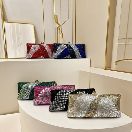 Full Diamond Horizontal Clutch Banquet Light Luxury High Evening Bags