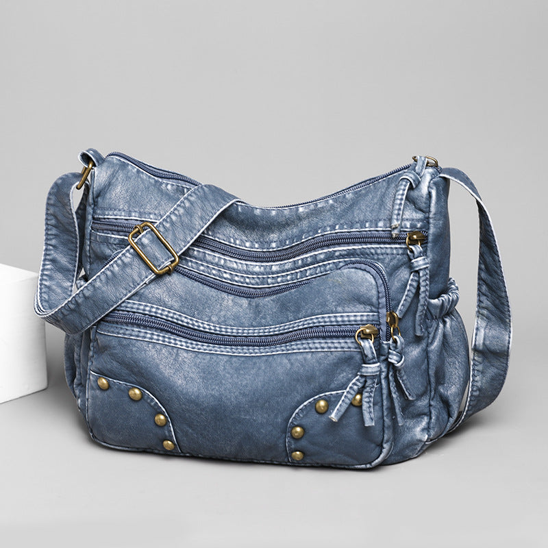 Women's Retro Fashion Wash Soft Leather Backpacks