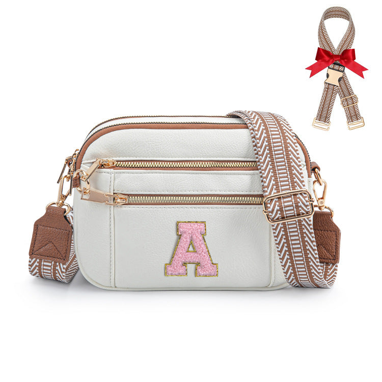 Chessboard Plaid Fashion Retro Double Zipper Women's Shoulder Bag