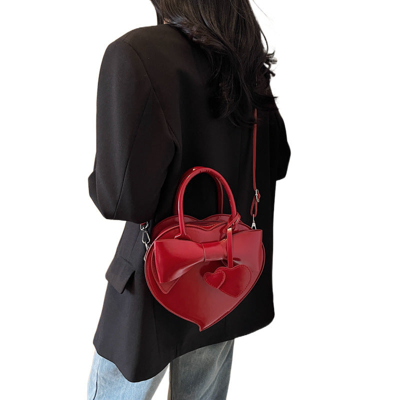 Women's Valentine's Day Gift Bow Heart-shaped Love Small Square Bag