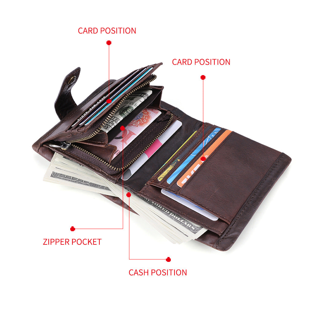 Men's Crazy Horse Leather High Sense Vintage Men's Wallet
