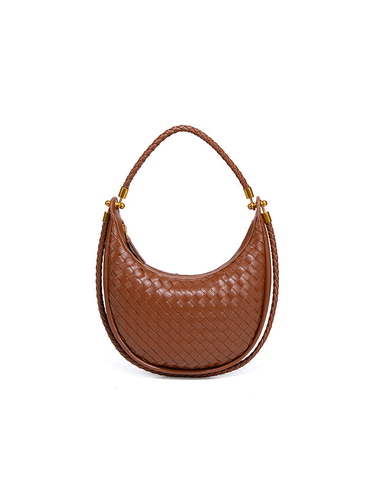 Women's Temperament Wild Portable Selenodont Fashion Woven Pure Color Women's Handbag