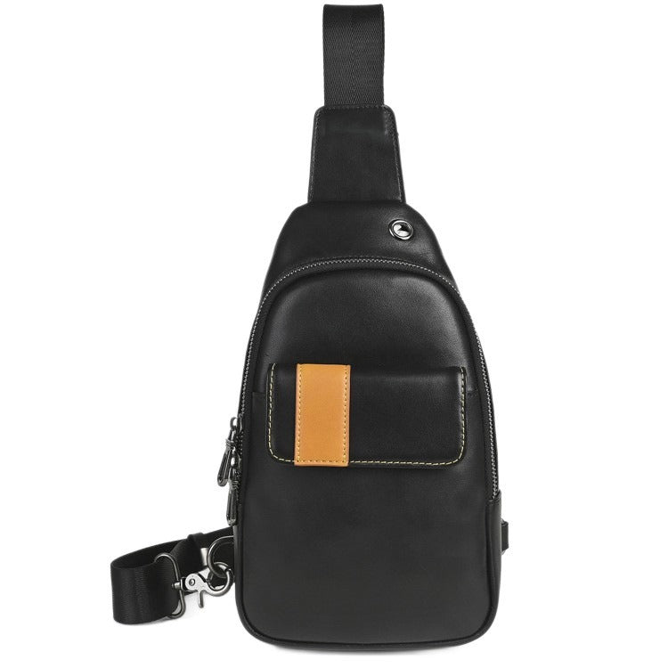 Men's Top Layer Cattlehide Fashion Trendy Leisure Men's Chest Bag