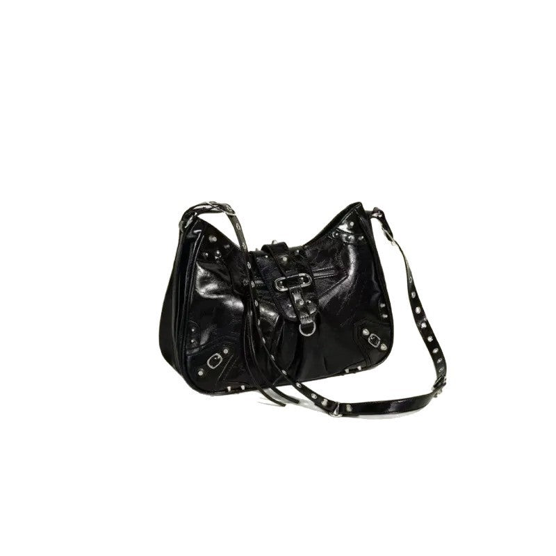 Motorcycle Retro Large Capacity Rivet Hot Women's Shoulder Bag