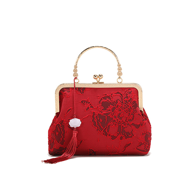 Chinese Style Red Bridal Wedding Classy Mom For Cheongsam Women's Shoulder Bag