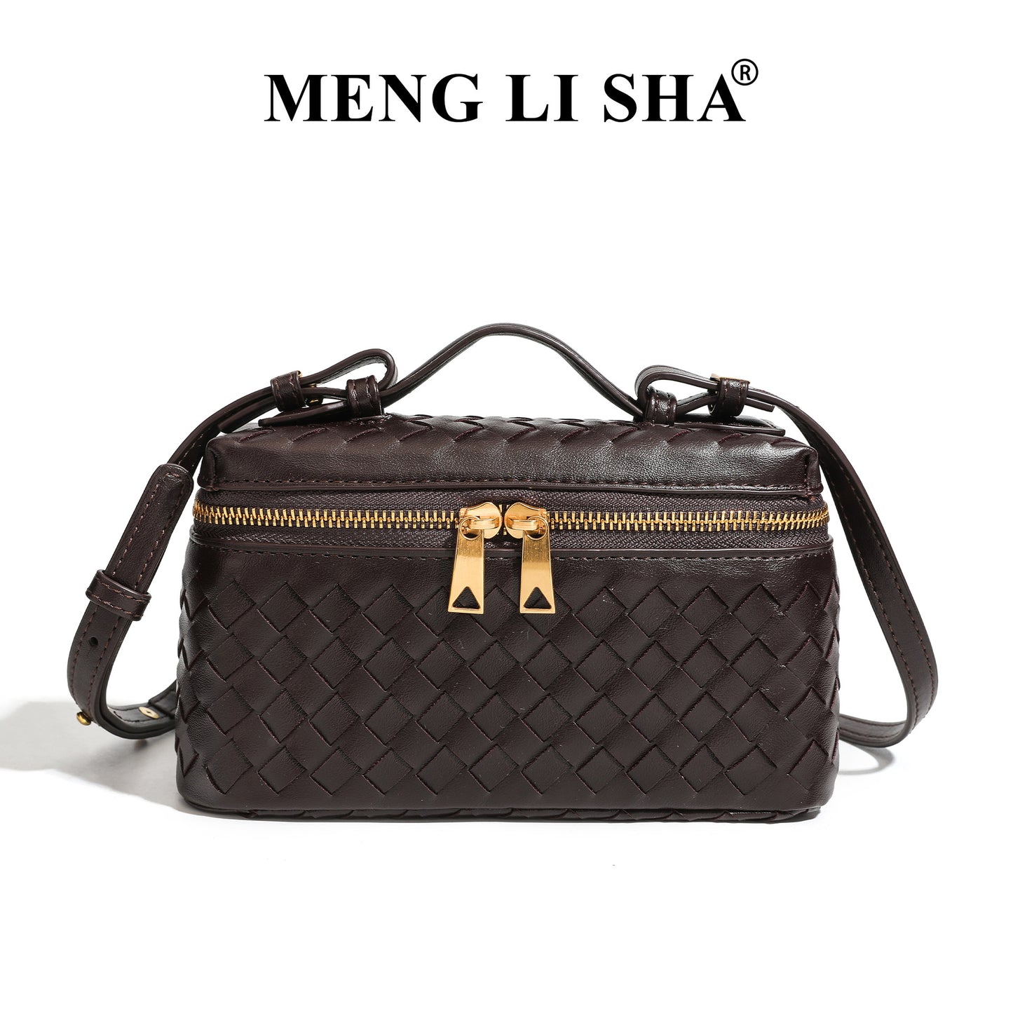 Retro Frosted Hand-woven Lunch Box Trendy Women's Shoulder Bag