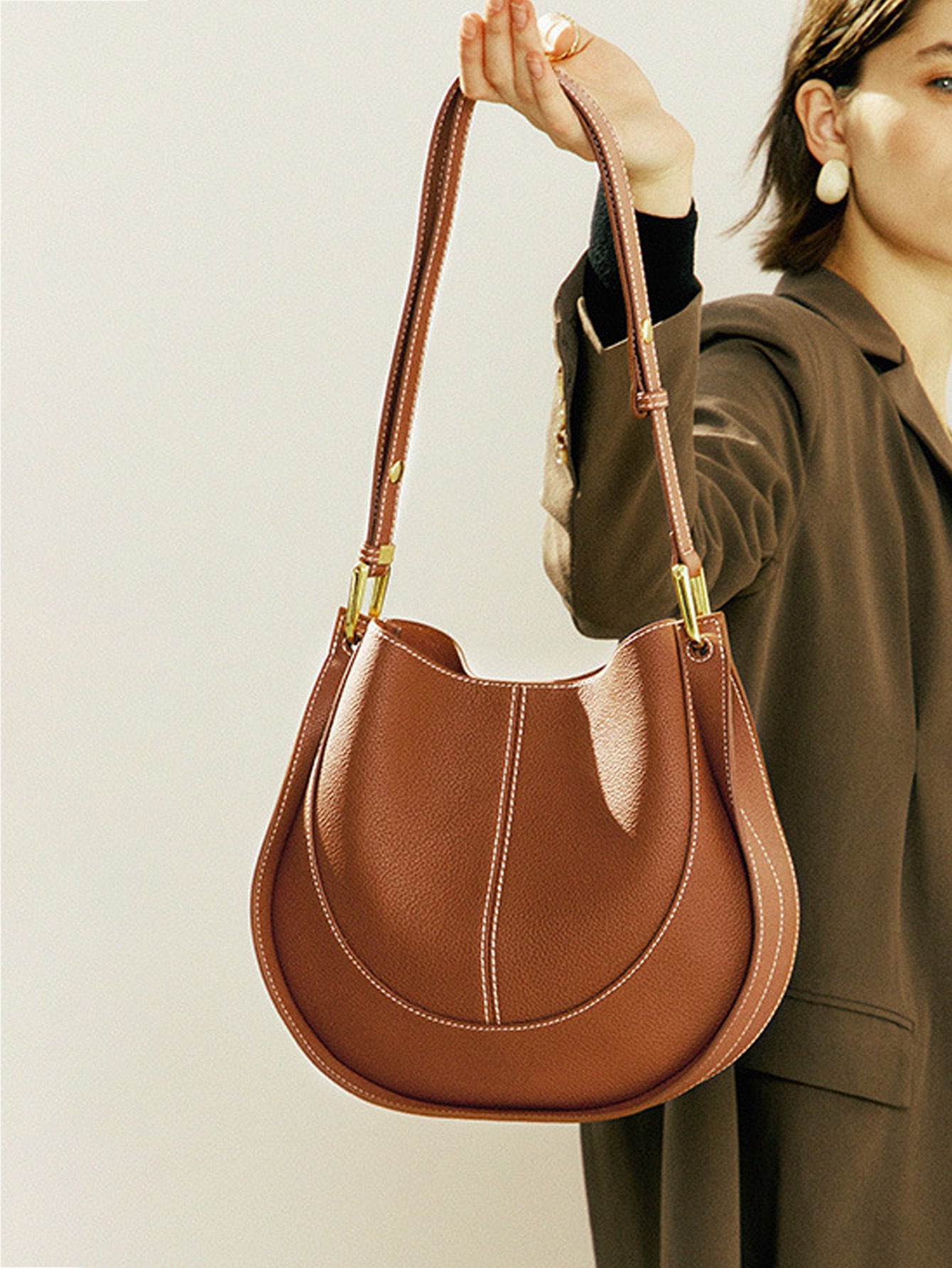 Women's Soft Leather Special Interest Light Luxury Trendy Saddle Large Women's Messenger Bag