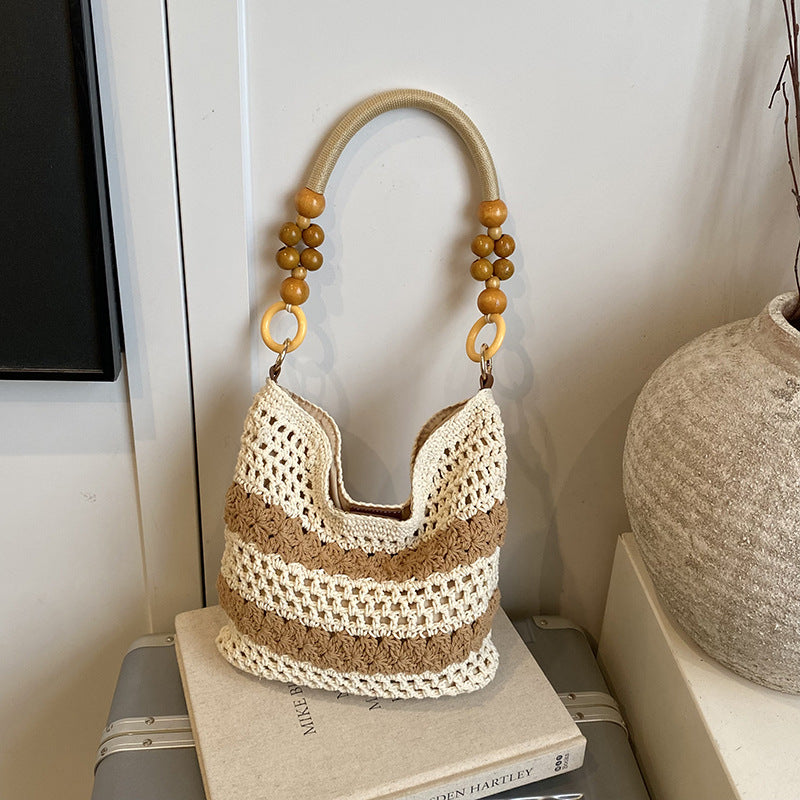 Hollow Woven Knitted Portable Seaside Vacation Bags
