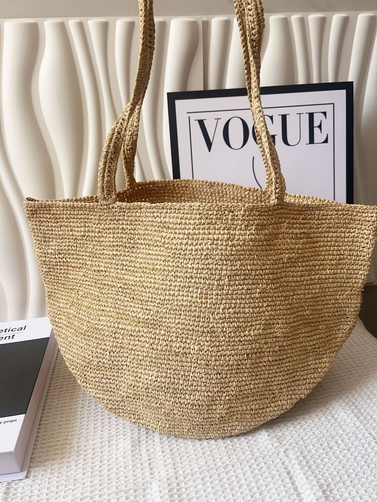 Summer Lady Raffia Hand-woven Fashion Simple Seaside Vacation Shoulder Bags